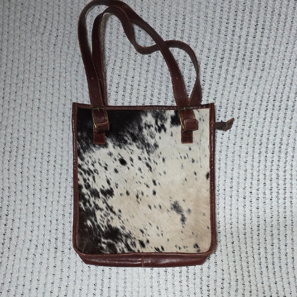 Handbags - Leather And Cowhide Tote Bag Very Large